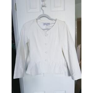 Paul & Joe Paris White Button-Up Blazer Jacket Small Tailored French Minimalist